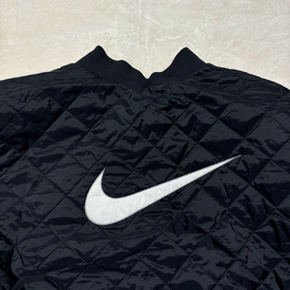 Nike Womens Reversible Varsity Bomber Jacket Size 1X Black Quilted FB3206-010 - Picture 4 of 15
